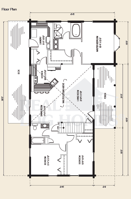 The Townsend Log Home Floor Plans Nh Custom Log Homes Gooch