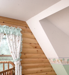 Conventional Roof With Log Walls