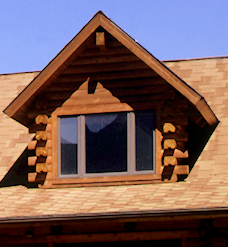 False Log Corners Dormer