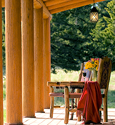 Full Round Log Home Porch Post