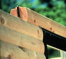 Close Up of a Stacked Log Wall